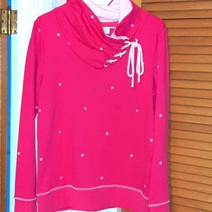 Skulls & Hearts Pink Cowl Neck Sweater